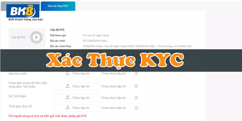 Trong một số trường hợp, nhà cái yêu cầu xác thực tài khoản